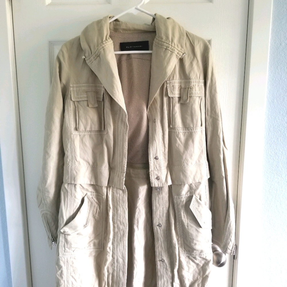 Elie Tahari Convertible Trench Jacket